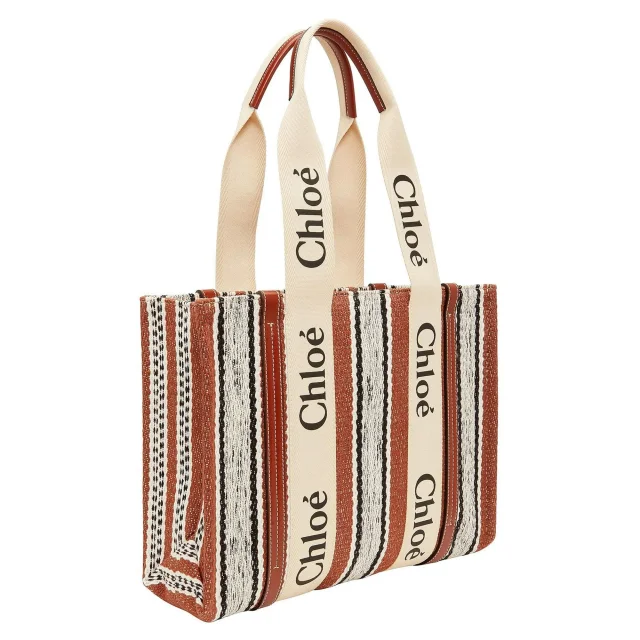 Chloe Medium Woody Tote Bag in brown, photo 2 of 4 from ShopSimon