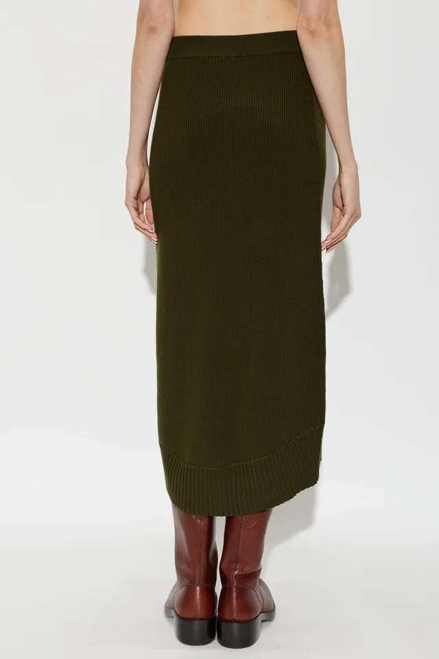 Victoria Beckham Ribbed Asymmetric Knitted Skirt, photo 2 of 4 from SENSER