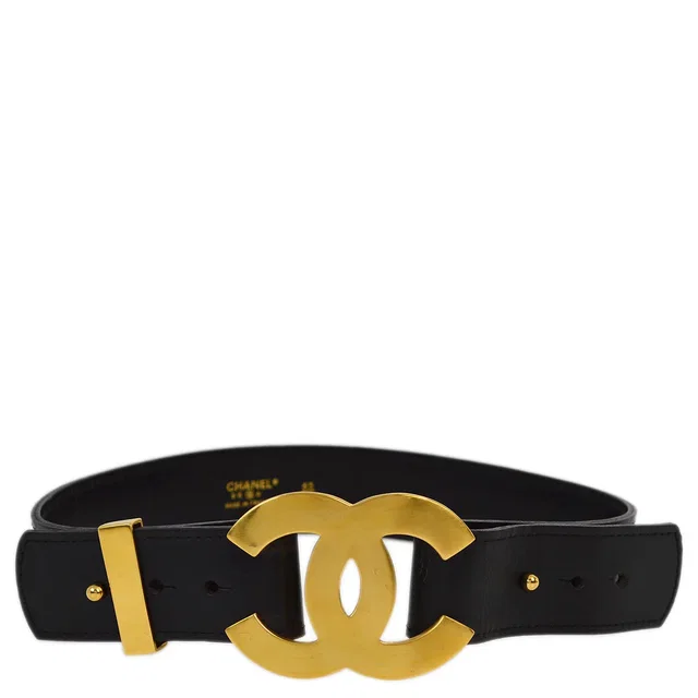 Chanel Black Belt #65/26 96A Small Good in Black Leather from AMORE Vintage Tokyo