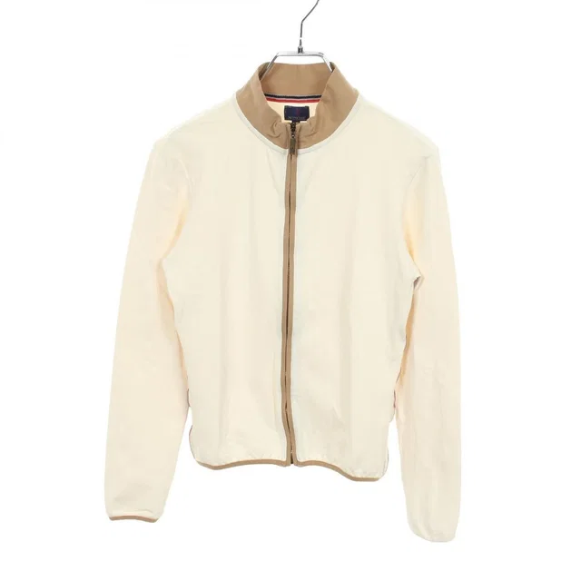 Moncler Jersey Beige Jacket White in White Nylon from The Reluxe