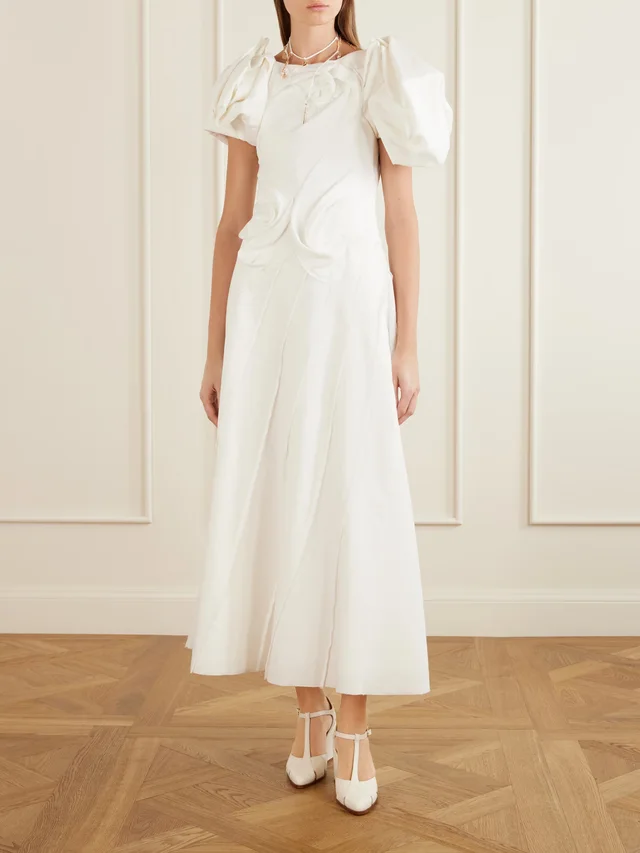 GABRIELA HEARST Navi linen midi dress in White, photo 2 of 2 from NET-A-PORTER (Canada)