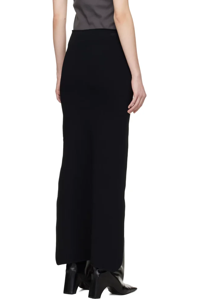 Courrèges Black Circle Edged Long Knit Midi Skirt, photo 3 of 4 from SSENSE