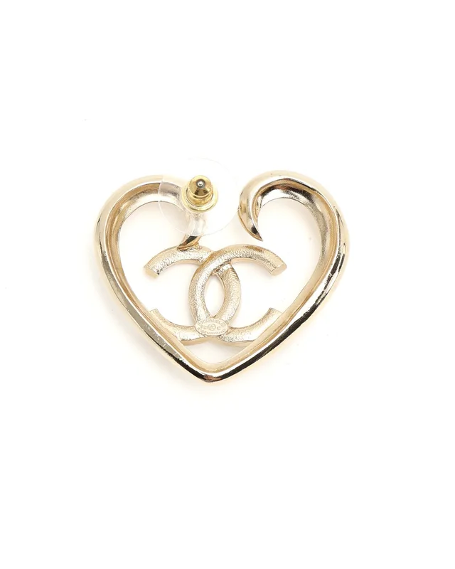 Chanel Coco Mark Rhinestone Heart Earrings from A Retro Tale, photo 3 of 4