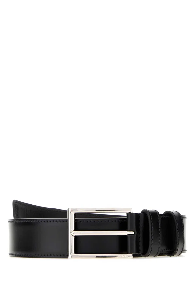 Prada Belt — Black Vitello in Black Leather from HEWI