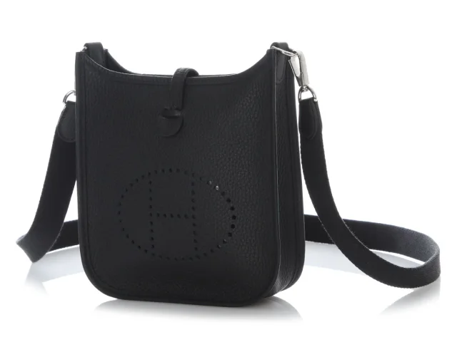Hermès Black Clémence Evelyne TPM in Black Clemence leather from Ann's Fabulous Finds, photo 3 of 10