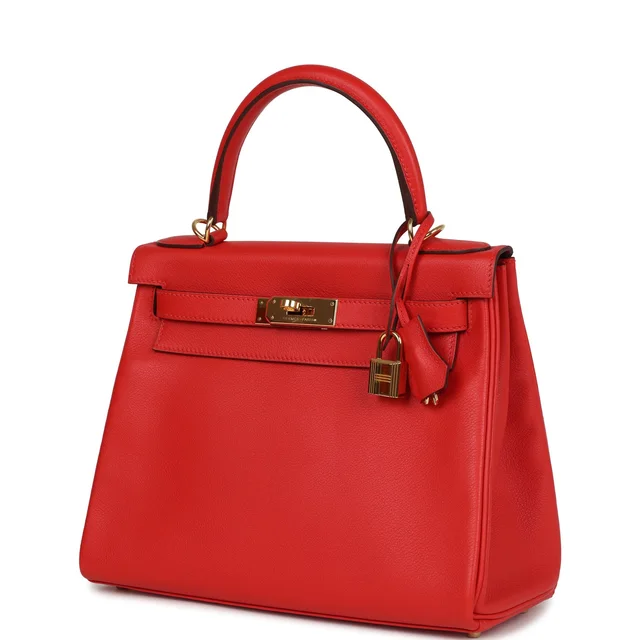 Hermès Kelly Retourne 28 Rouge Tomate Evercolor Gold Hardware in Red Goatskin from Madison Avenue Couture, photo 2 of 2