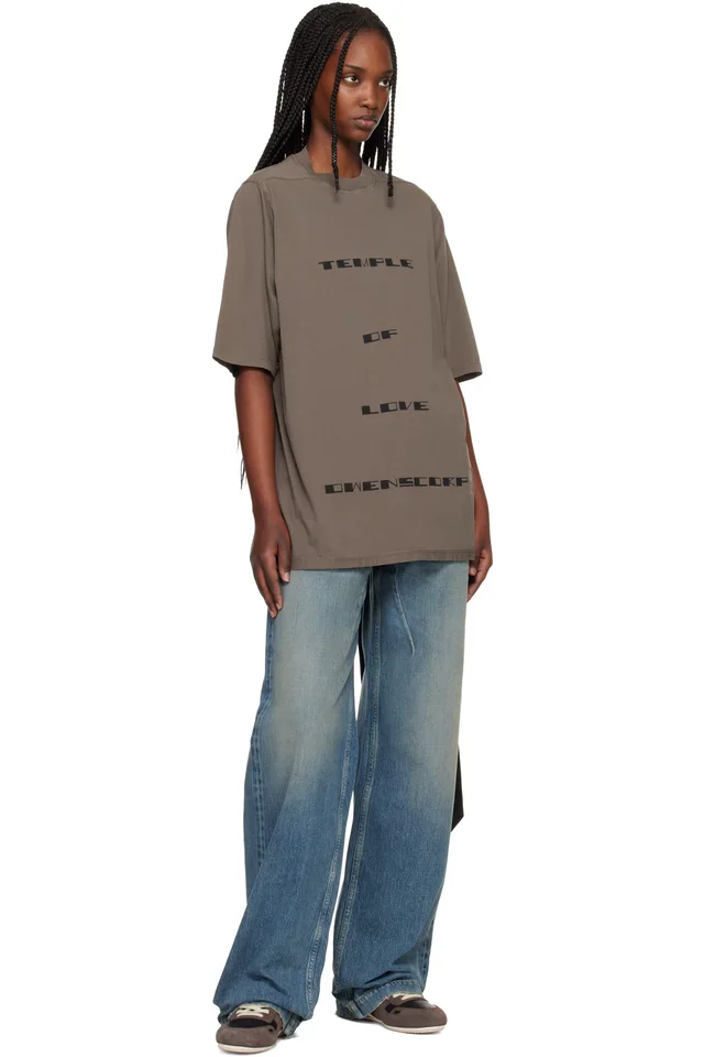 Rick Owens DRKSHDW Gray Temple Jumbo S/S T-shirt, photo 4 of 4 from SSENSE