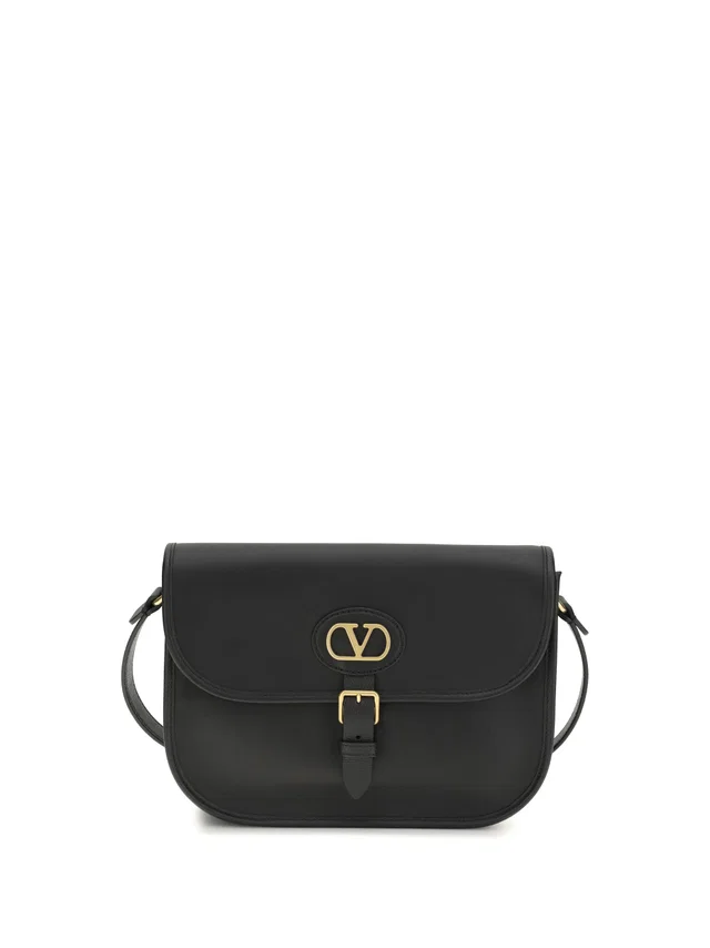 Valentino Garavani Shoulder Bag — Black Calf Leather Bos Taurus in Black Calfskin from HEWI