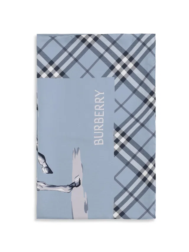 Burberry Archive Knight Scarf — Blue Silk Scarfs in Blue Silk from HEWI
