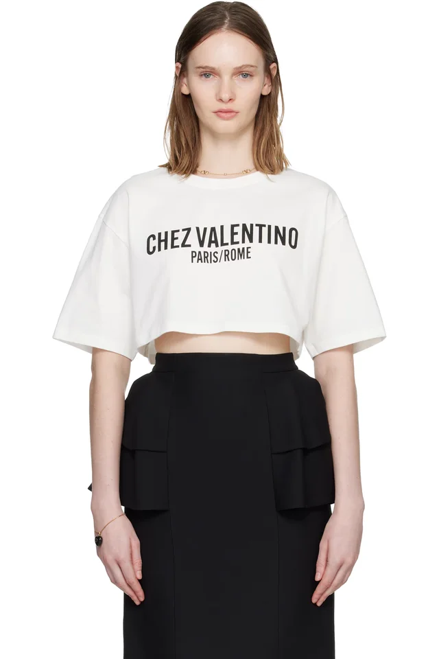 White 'Chez Valentino' T-shirt, image 1 of 1 from SSENSE