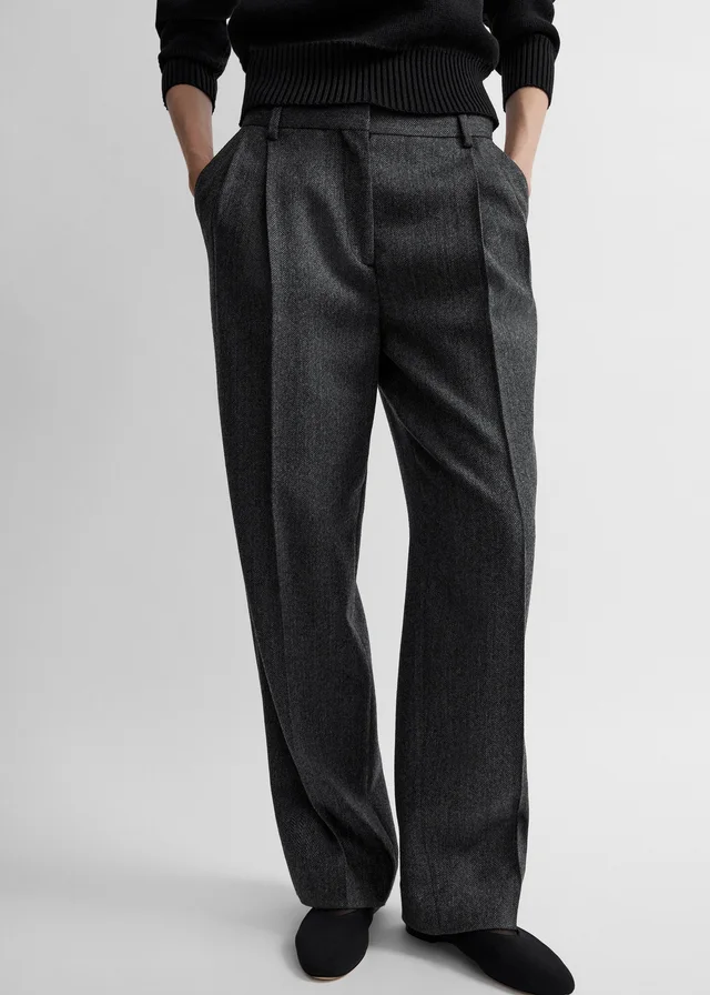 Toteme pleated herringbone-pattern trousers, photo 2 of 5 from SENSER