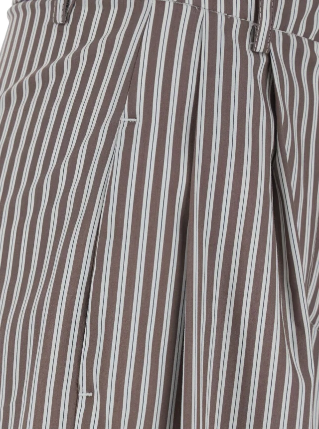 LEPLAIN Brown Pants with all-over striped motif in Fabric women in Brown, photo 5 of 6 from Gaudenzi Boutique