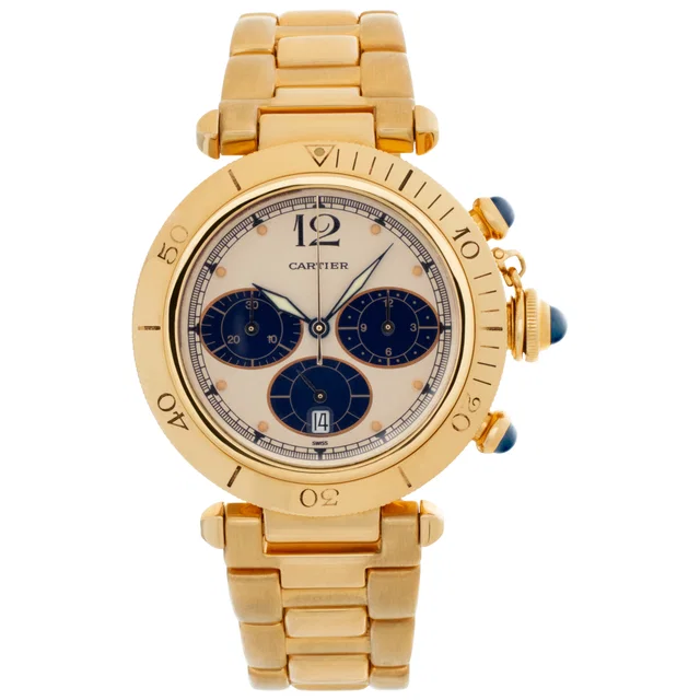 Cartier Pasha Chronograph 38mm 30009 in Yellow Gold from Gray And Sons