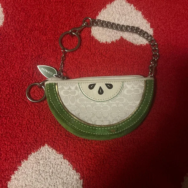 Coach Women's Coin purses and pouches - Green/Multi in green|multicolor from Depop, photo 1 of 1