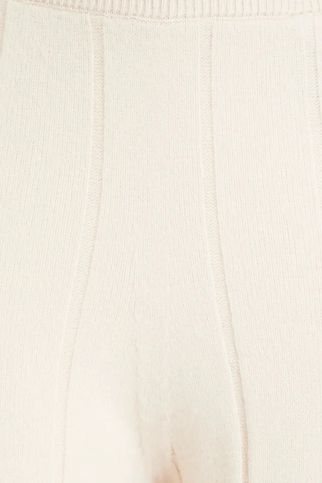 Joseph Ribbed Merino Wool-Blend Flared Pants in Ecru, photo 4 of 4 from THE OUTNET