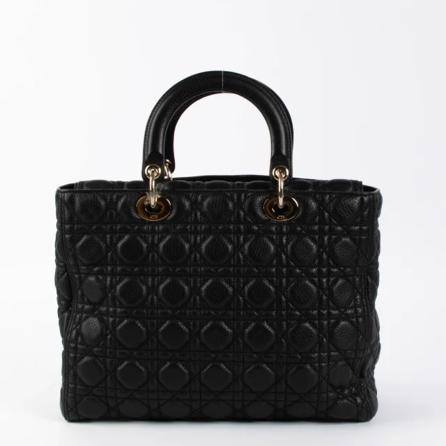 Cannage Calfskin Supple Large Lady Dior Bag in Black Calfskin from Labellov, photo 4 of 6