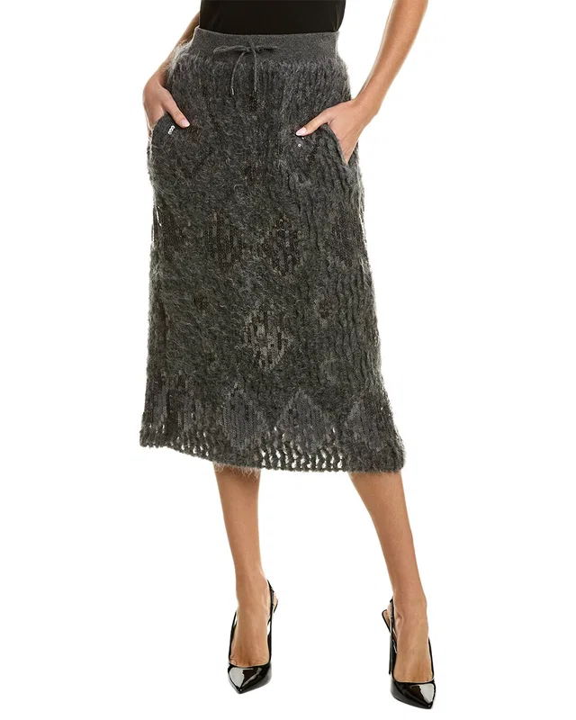 Brunello Cucinelli Mohair & Wool-Blend Skirt, image 1 of 1 from Gilt