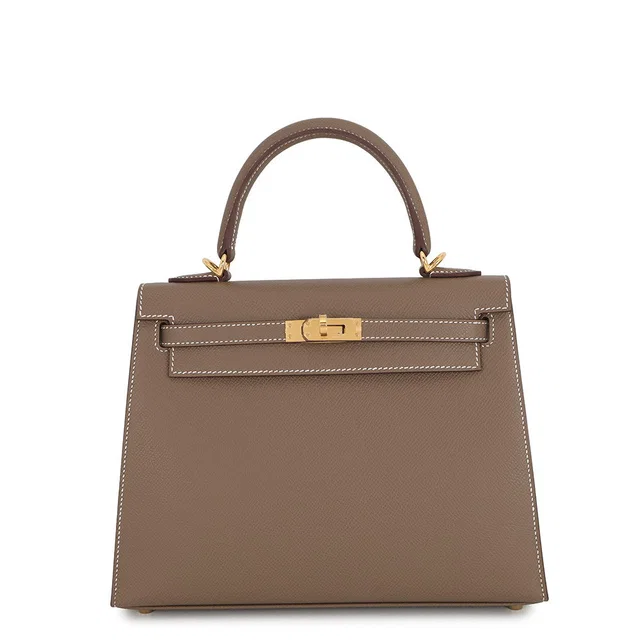 Hermès Kelly Sellier Etoupe Epsom Size 25 in Taupe Epsom leather from GALLERY RARE