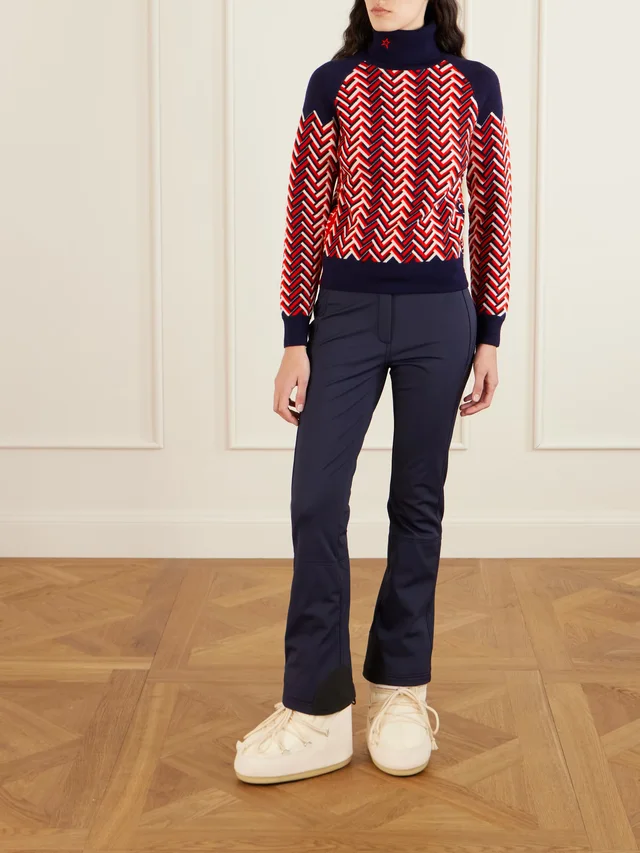 PERFECT MOMENT Jacquard-knit wool turtleneck sweater in Red, photo 2 of 2 from NET-A-PORTER (Canada)