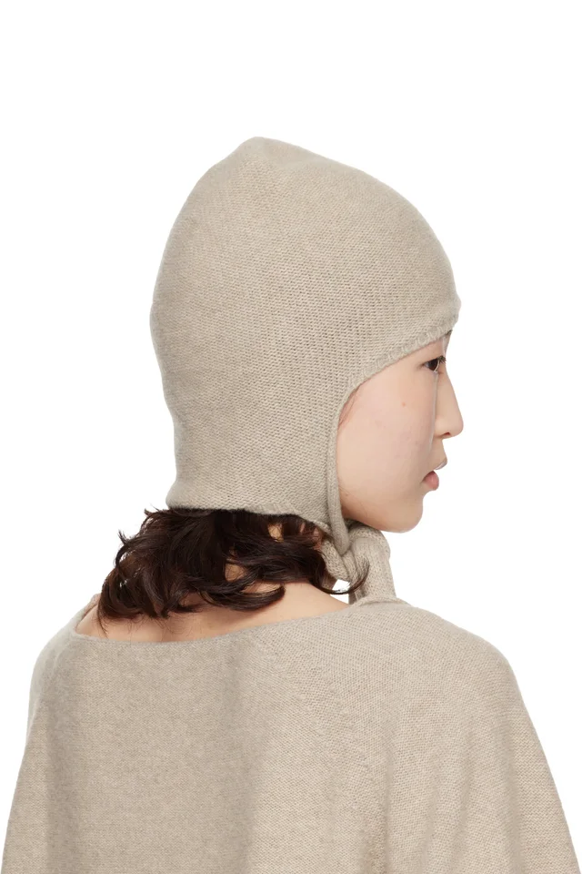 Baserange Beige Tier Hood Beanie, photo 3 of 3 from SSENSE