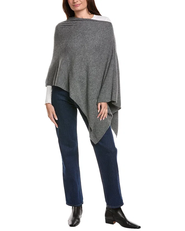 Amicale Cashmere Jersey Asymmetrical Cashmere Poncho, image 1 of 1 from Gilt