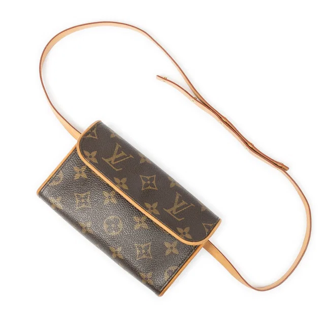 Louis Vuitton Pochette Florentine Brown Monogram Canvas in Brown Coated canvas from The Reluxe