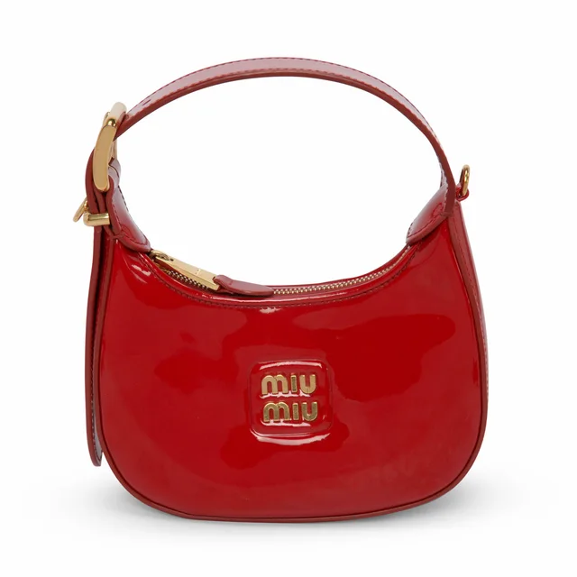 Miu Miu Patent Mini Hobo Bag in Red Patent leather from Blue Spinach