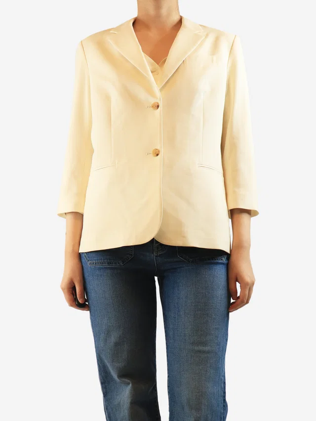 The Row Cream wool-blend blazer - size UK 16 in White Wool from Sign of the Times