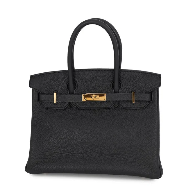 Hermès Birkin Black Taurillon Clemence Size 30 in Black Clemence leather from GALLERY RARE