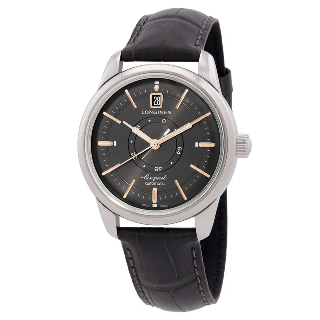 Longines Heritage Automatic Grey Dial Mens Watch L1.648.4.62.2 in pink|silver|gold|gray|black Leather from Jomashop.com