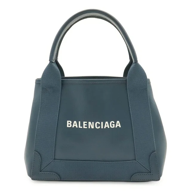 Balenciaga Navy Cabas Leather Tote Bag in Navy Leather from LuxUness