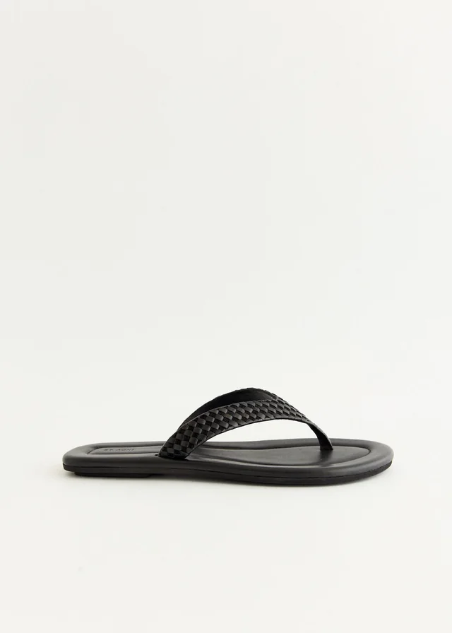 St Agni Lattice Weave Thong in Black from Incu, photo 1 of 1