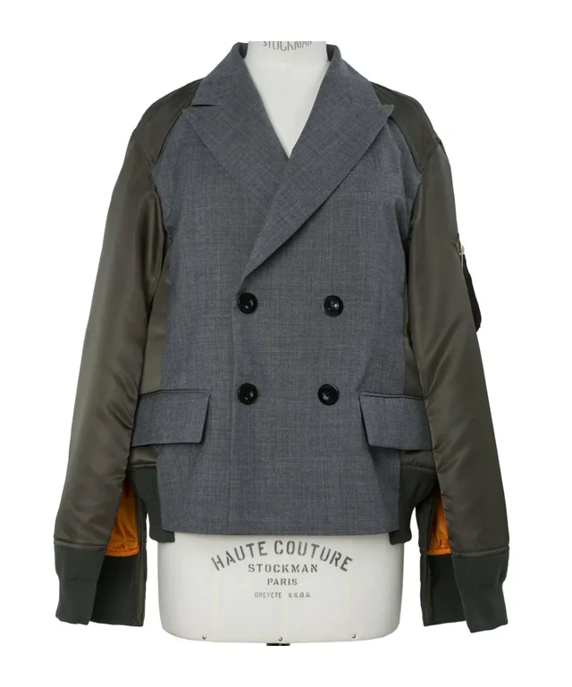 Sacai SUITING X NYLON TWILL JACKET, photo 2 of 4 from SENSER