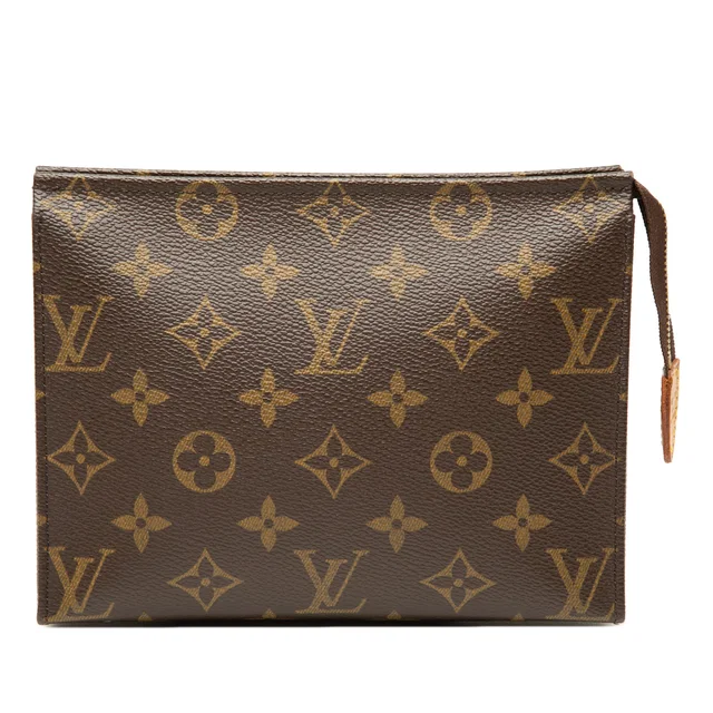 Brown Louis Vuitton Monogram Toiletry Pouch 19 Clutch Bag in Brown Coated canvas from Designer Revival