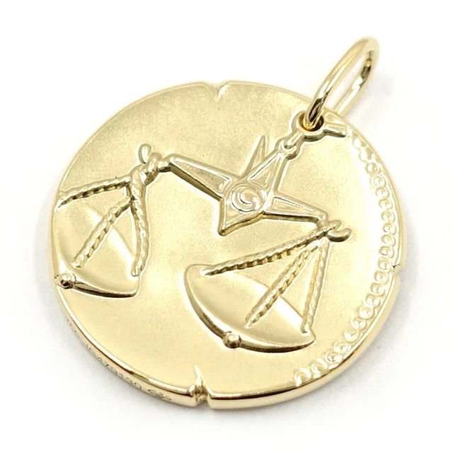 Van Cleef & Arpels 18k Yellow Gold Zodiac Medal Librae Pendant Libra Coin in Yellow from The Reluxe