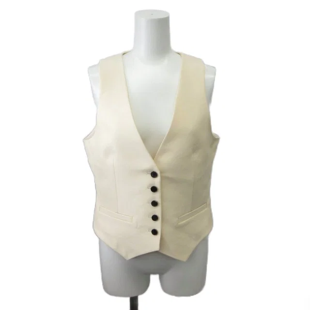Dior Vest Silk 36 Ivory Neck PP in White Silk from The Reluxe
