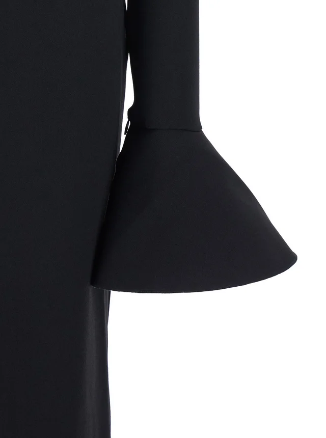 Solace london Long Dress 'Anica' with Square Neckline and Flared Cuffs in Black Fabric for Women in Black 95% Polyester 5% Elastane, photo 6 of 6 from Gaudenzi Boutique