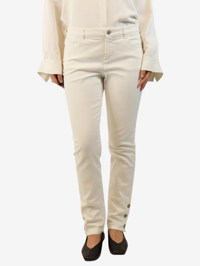Chanel White tapered jeans - size UK 14 in White from Sign of the Times