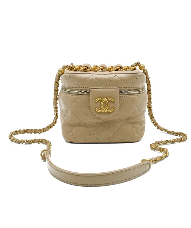 Chanel Beige Vanity Box Bag in Beige Lambskin from Luxury Promise