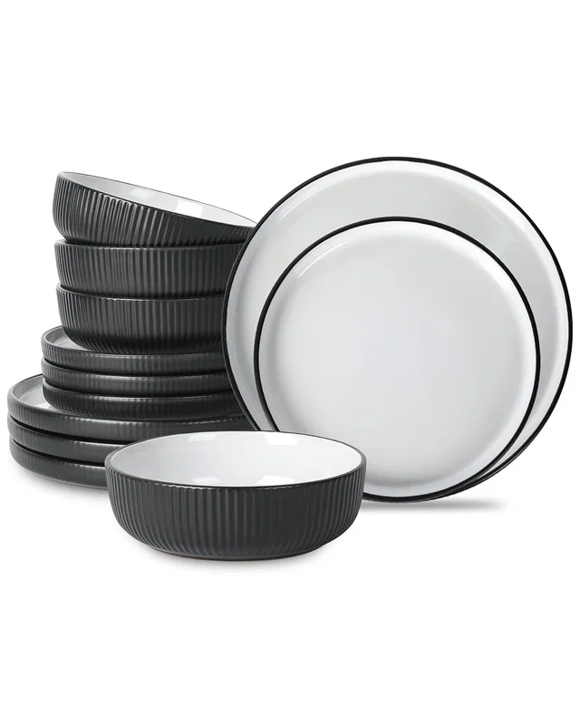 Christian Siriano Laro 12pc Stoneware Dinnerware Set, image 1 of 1 from Rue La La