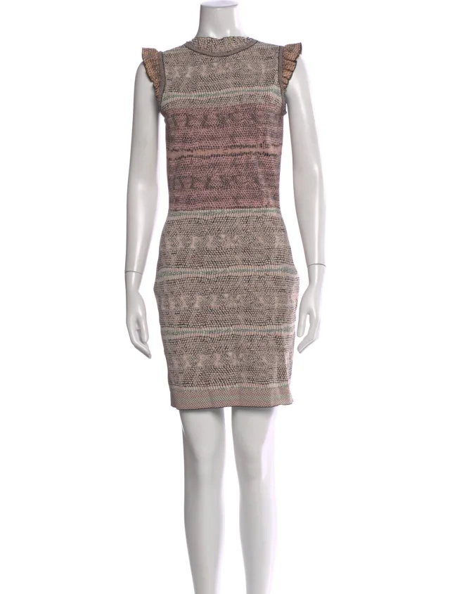 Alexander McQueen Printed Mini Dress in pink from The RealReal