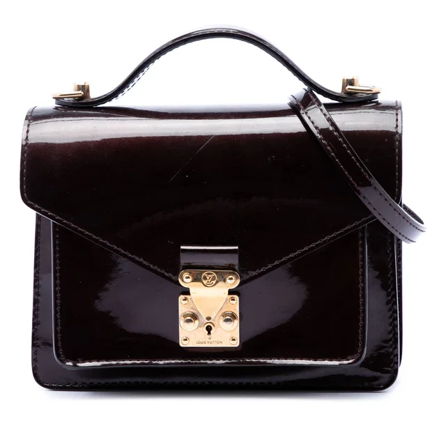 Purple Louis Vuitton Vernis Monceau BB Satchel in Purple Leather from Designer Revival