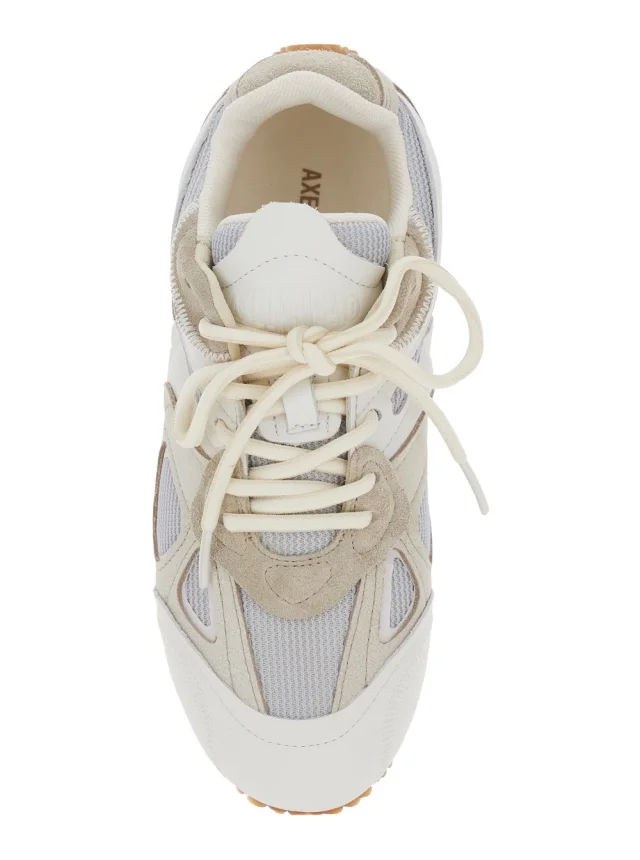Axel arigato 'Slow Runner' White and Beige Sneaker with Mesh Inserts and Grooved Sole in Leather and Fabric Woman in White 39% Leather 27% Polyester 23% Suede 11% Polyurethane, photo 7 of 8 from Gaudenzi Boutique