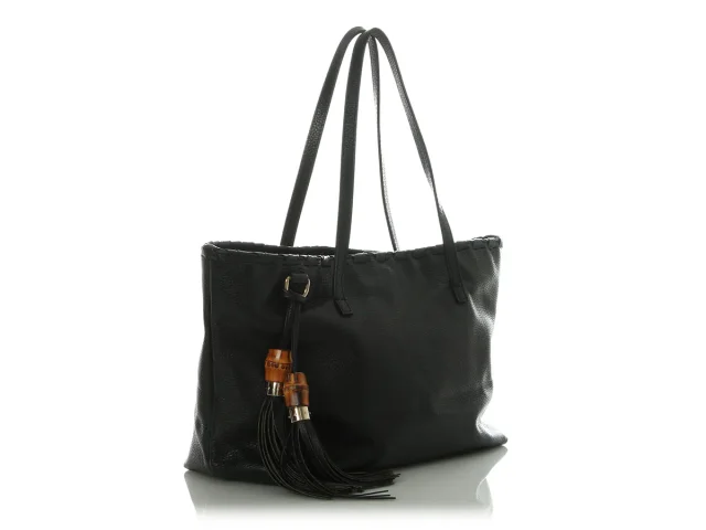 Gucci Bamboo Tassel Shopper in Black Leather from Ann's Fabulous Finds, photo 5 of 9