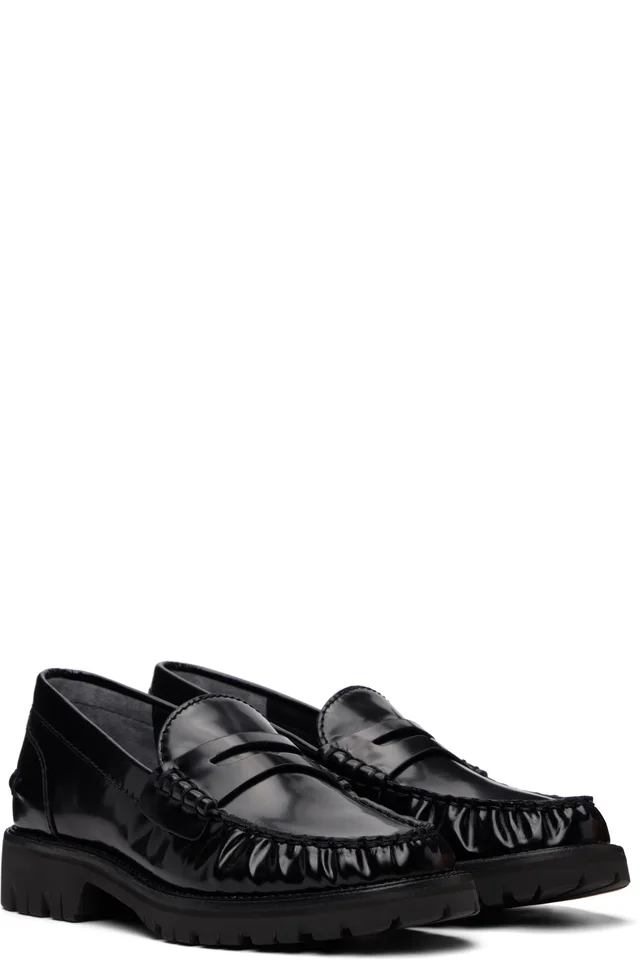 rag & bone Black Corey Leather Loafers, photo 4 of 5 from SSENSE