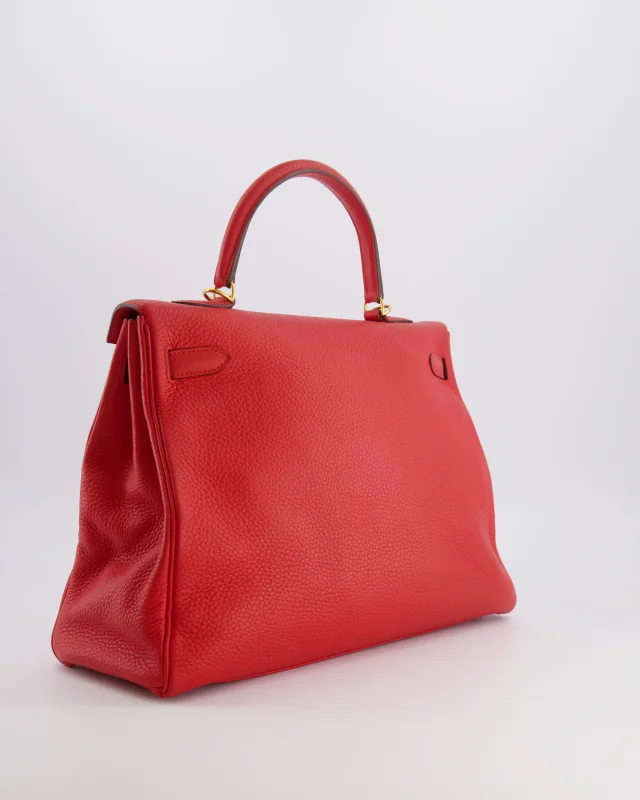Hermès Kelly 35 Retourne Bag in Red Clemence leather from Sellier, photo 9 of 21