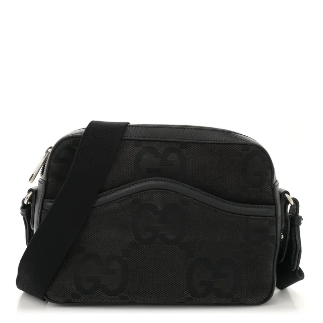 Gucci Jumbo GG Messenger Canvas Bag - Black in Black Canvas from H&T