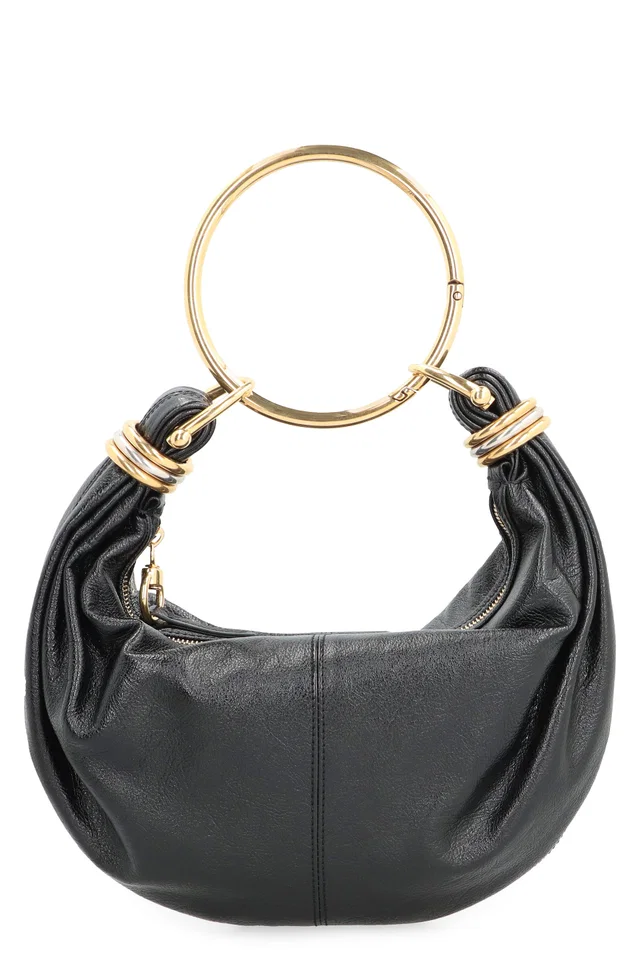 Chloé Pebbled Calfskin Hobo Bag — Black Calf in Black Calfskin from HEWI