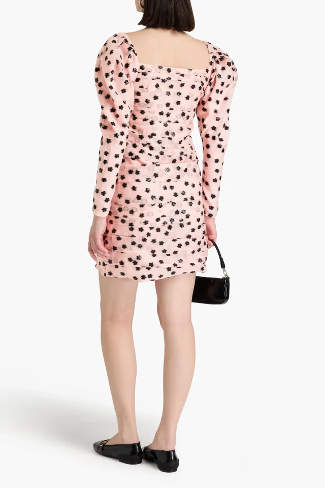 Stine Goya Nala Pleated Fil Coupé Organza Mini Dress in Blush, photo 3 of 4 from THE OUTNET