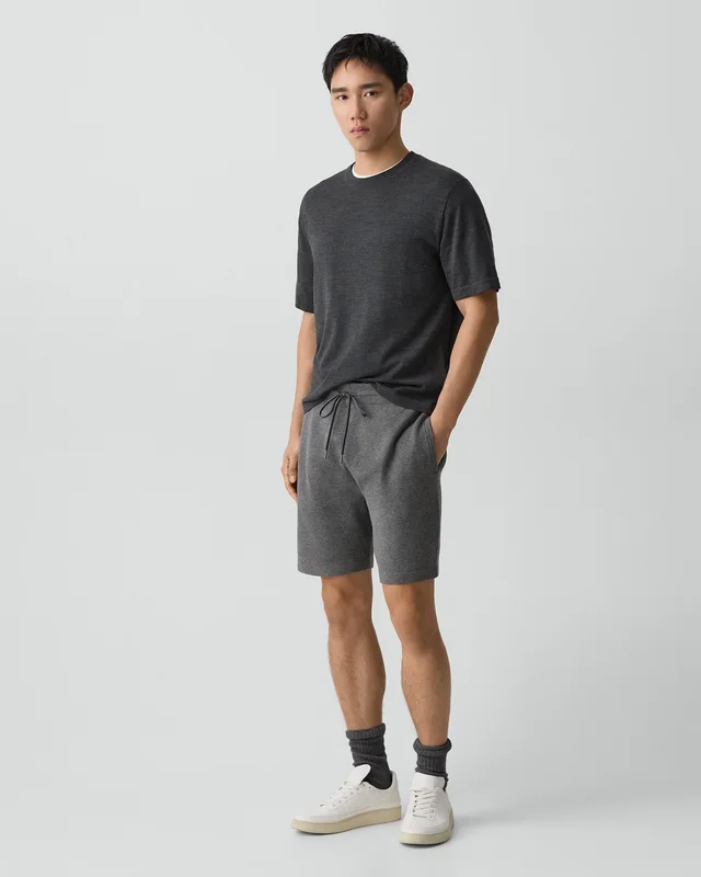 Theory Sweat Short in Light Bilen in MEDIUM GREY 62% Viscose, 38% Polyester; Exclusive Of Elastic, photo 2 of 12 from Theory